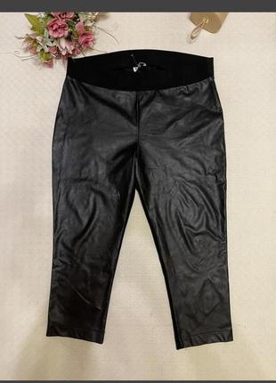 Актуальные брюки кожа+ткань plus size (ulla popken)6 фото