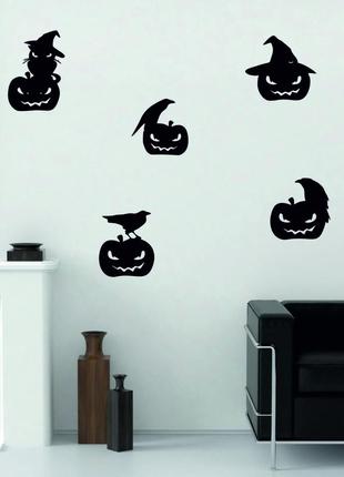 Декоративне настінне панно «хелловін - гарбуз з котом», декор на стену9 фото