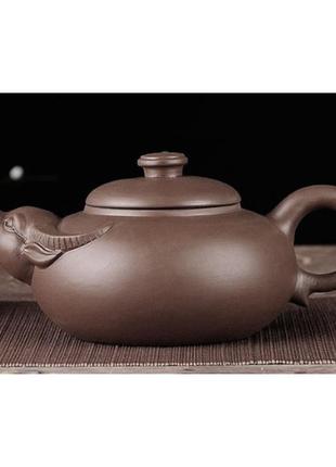 Чайник " бик" коричневий 600мл, чайник глиняний, чайник з ісинської глини2 фото