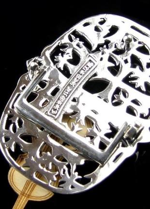 Мужская серебряная пряжка на ремень кельтский крест chrome hearts 117 грамм2 фото