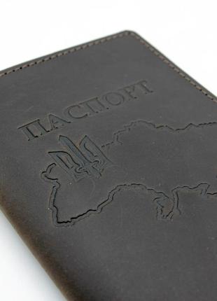 Обкладинка на паспорт патріотична grande pelle, шкіряна обкладинка з гравіюванням, обкладинка україна матова2 фото
