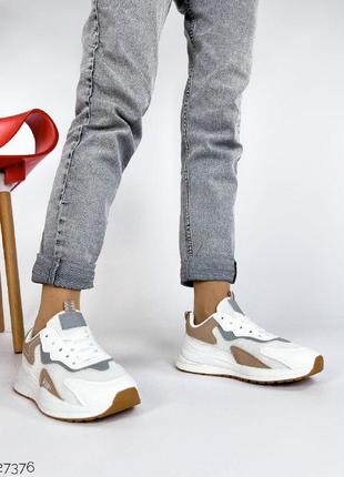 Sale! стильні жіночі кросівки з кольоровими вставками білі8 фото