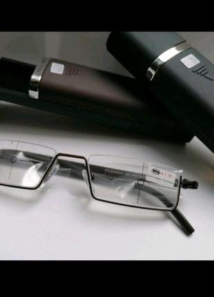 Стильные   очки для зрения ,  половинная  оправа в футляре .