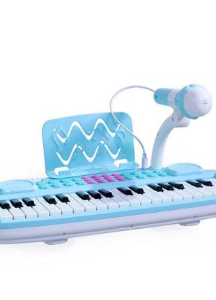 Синтезатор дитячий зі стільчиком блакитний топ