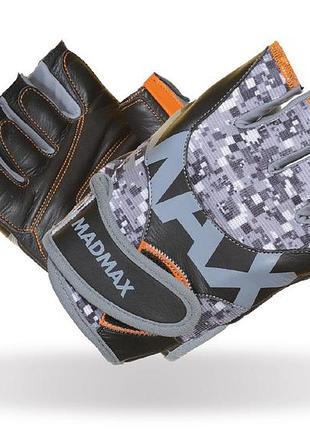 Рукавички для фітнесу спортивні тренувальні для тренажерного залу madmax mfg-831 grey/digital camo xl va-33