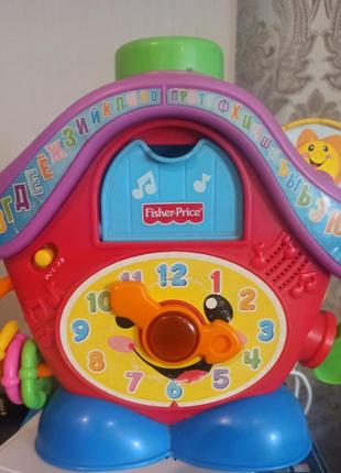 Іграшка годинник будиночок fisher price