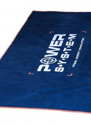 Рушник спортивний тренувальний для фітнесу та спорту power system ps-7005 темно-синій 100*50см va-33