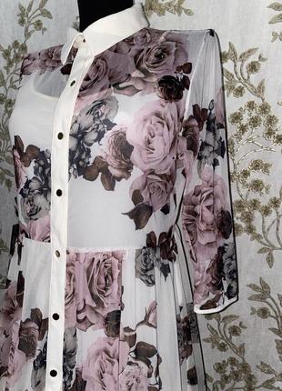 Платье комбинация в цветочный принт7 фото