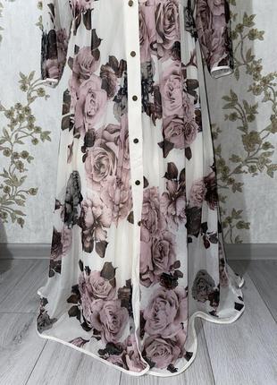 Платье комбинация в цветочный принт8 фото