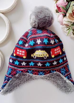 6,12 мес, вязаная зимняя шапка артикул: 17675
