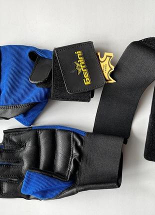 Перчатки для фитнеса gemini синие1 фото