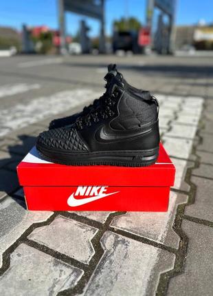 Зимние кроссовки на меху nike lunar force 17 duckboot black fur