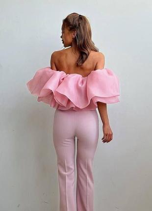 Шикарный вечерний топ из органзы и софта