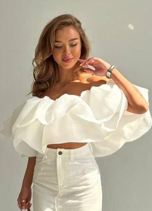 Шикарный вечерний топ из органзы и софта