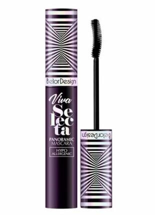 Тушь для ресниц belor design viva selecta panoramic mascara гипоаллергенная, черная, 12.7 г