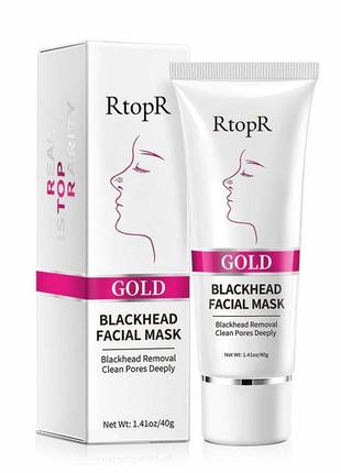 Маска для лица от черных точек rtopr gold blackhead facial mask 40 г2 фото