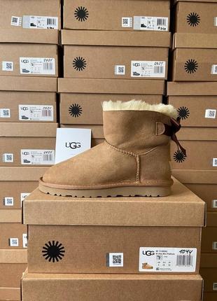 Угги ugg mini bailey bow ii chestnut2 фото