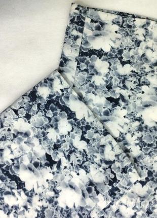 Брюки штаны с карманами молнии белый цветочек голубой серый mint velvet4 фото