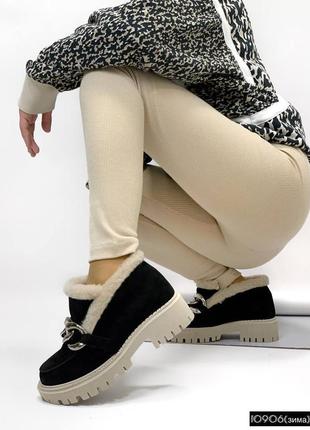 Ботинки высокие лоферы женские натуральная кожа/замша7 фото
