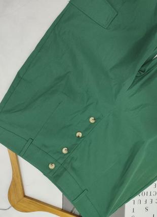 Зеленые штаны карго высокая посадка пуговицы карманы брюки shein4 фото