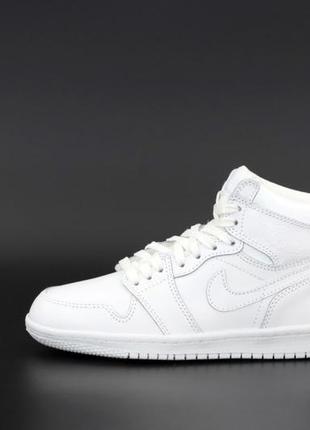 Зимние мужские кроссовки nike air jordan 1 winter white (мех) 41-42-43-444 фото