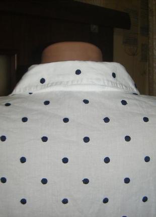 Белая рубашка в вышитый горох, размер 167 фото