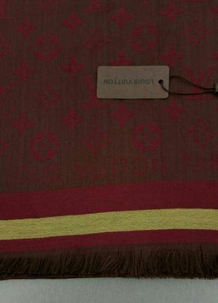 Louis vuitton кашеміровий шарф жіночий бордовий5 фото