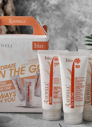 Дорожній набір для зволоження волосся Moisture Mask 100ml travel kit: шампунь, маска, крем 10в1 3*100 мл