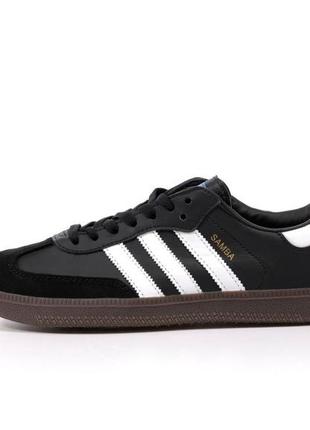 Кросівки adidas samba black white / адідас самба