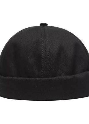Коротка шапка міні біні, докер чорний brooklyn 56-60р (2131)2 фото