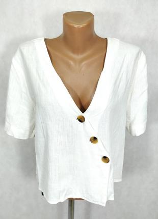 Белая блузка кофта на запах пуговицы котон glamorous7 фото