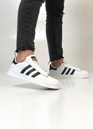 😍adidas superstar white black😍