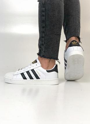 😍Детские кроссовки девочке Running adidas superstar black😍7 фото