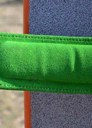 Пояс для важкої атлетики madmax mfb-302 quick release belt  шкіряний black/green xl9 фото