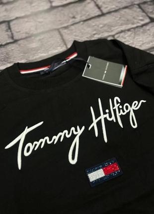 Женский свитшот tommy hilfiger люкс черный2 фото