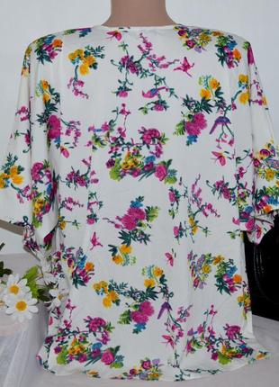 Брендовая блуза кимоно накидка atmosphere принт цветы этикетка2 фото