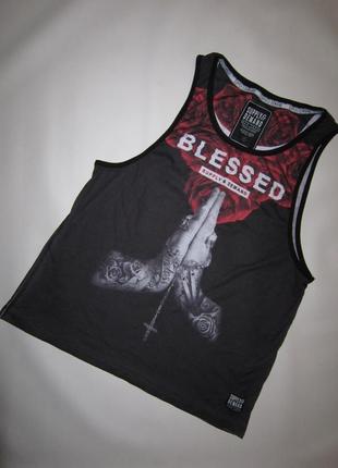 Темно-сіра майка blessed/ благословенний