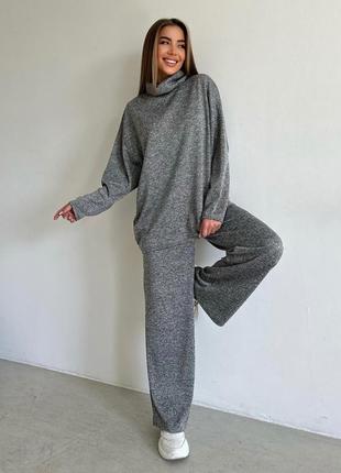 Ангоровий костюм з хомутом сірий s-xl