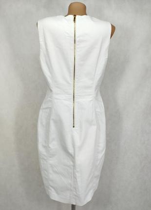 Біле плаття футляр на золотій блискавці без рукавів calvin klein6 фото