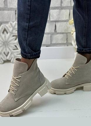 Зимові черевики шкіряні, набивна вовна, жіночі ботінки багато кольорів розмір 36-41