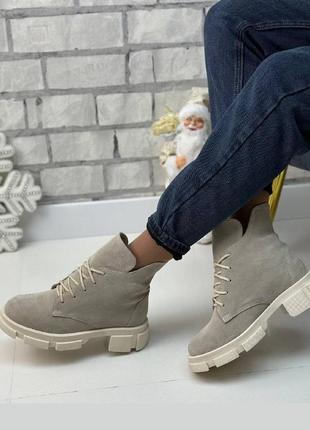 Зимові черевики шкіряні, набивна вовна, жіночі ботінки багато кольорів розмір 36-41