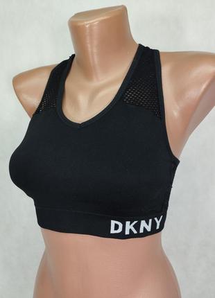 Спортивный топ черный сетка dkny