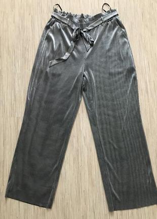 Эффектные нарядные серебристые брюки от ashley brooke, размер 44, укр 50-52-541 фото