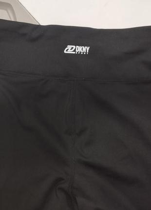 Лосины dkny брендированная молния черный розовый карманы для спорта dkny2 фото