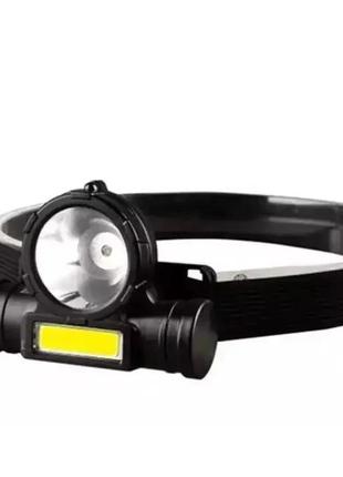 Фонарь налобный аккумуляторный с usb-зарядкой headlamp 108 на голову 3w led + cob