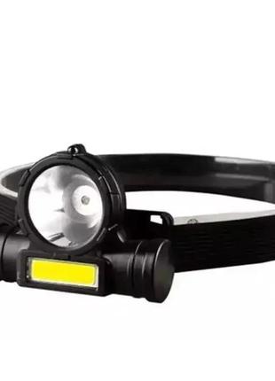 Ліхтар налобний акумуляторний з usb-зарядкою headlamp 108 на голову 3w led + cob