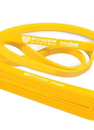 Эспандер-петля спортивная тренировочная эластичная лента резинка для фитнеса power system yellow 4-25 кг va-331 фото