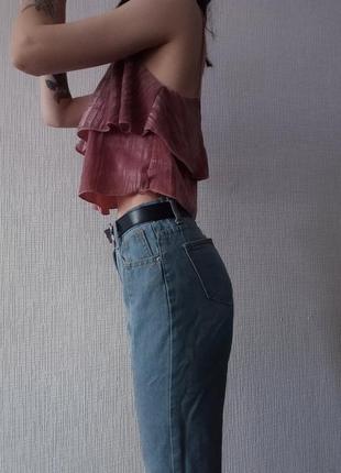 Mom джинсы с бахромой3 фото