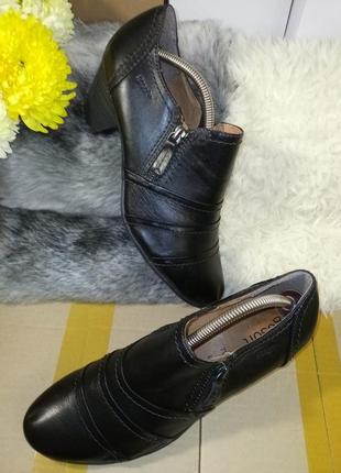 Женские туфли на каблуке gosoft (размер 41-41,5 «h»-широкая стопа, кожа, германия) #11954 фото