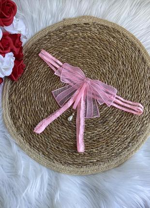 Розовые женские трусики с открытым доступом бантик